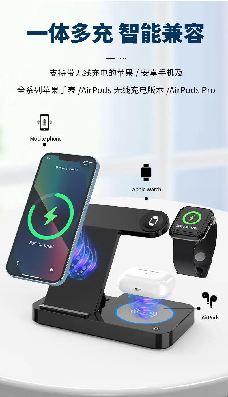 3-in-1 Wireless Charger for Phone Earphones Watch 15W — feature 12