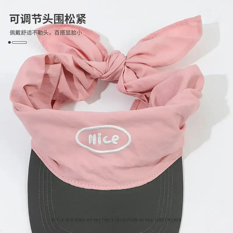 Pink Adjustable Hair Tie Hat for Girls - Image 4