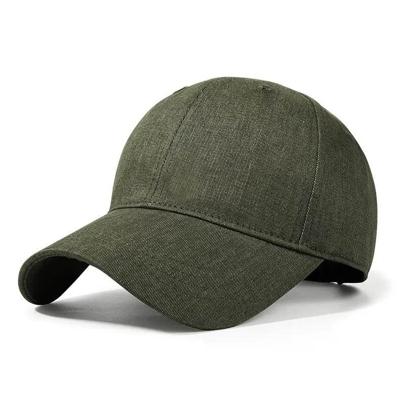 Men's Olive Green Peaked Baseball Cap - Image 3