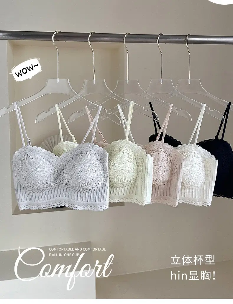 White Lace Strap Chest Bra Vest Anti-Walking Small — feature 11