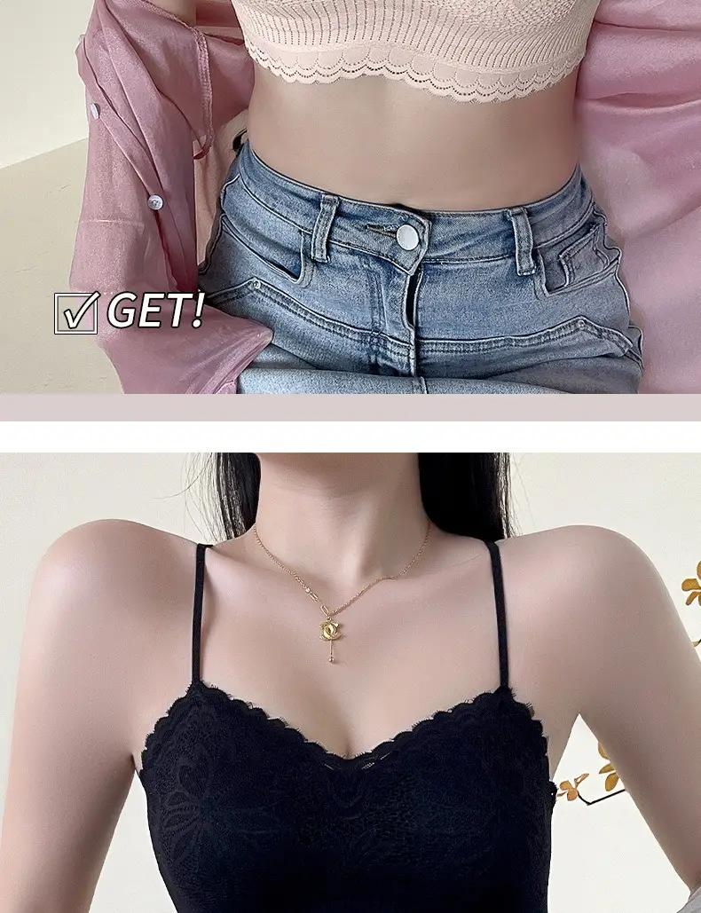 White Lace Strap Chest Bra Vest Anti-Walking Small — feature 17