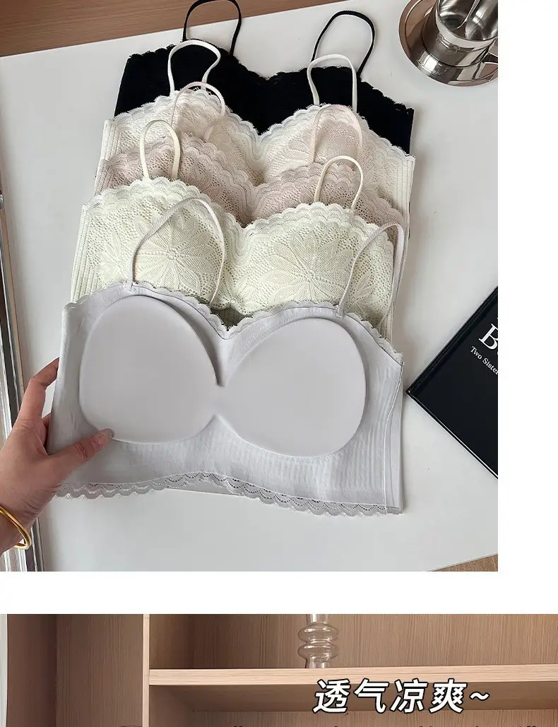 White Lace Strap Chest Bra Vest Anti-Walking Small — feature 7