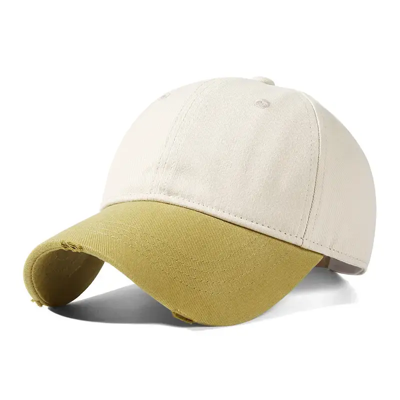 Women's Soft Cotton Baseball Cap Beige American Style
