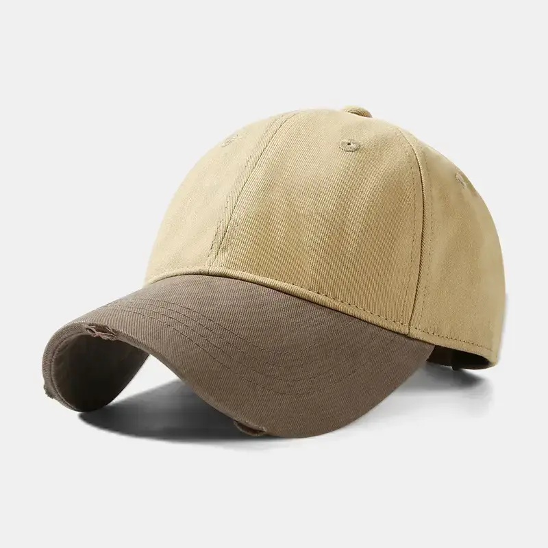 Women's Soft Cotton Baseball Cap Beige American Style