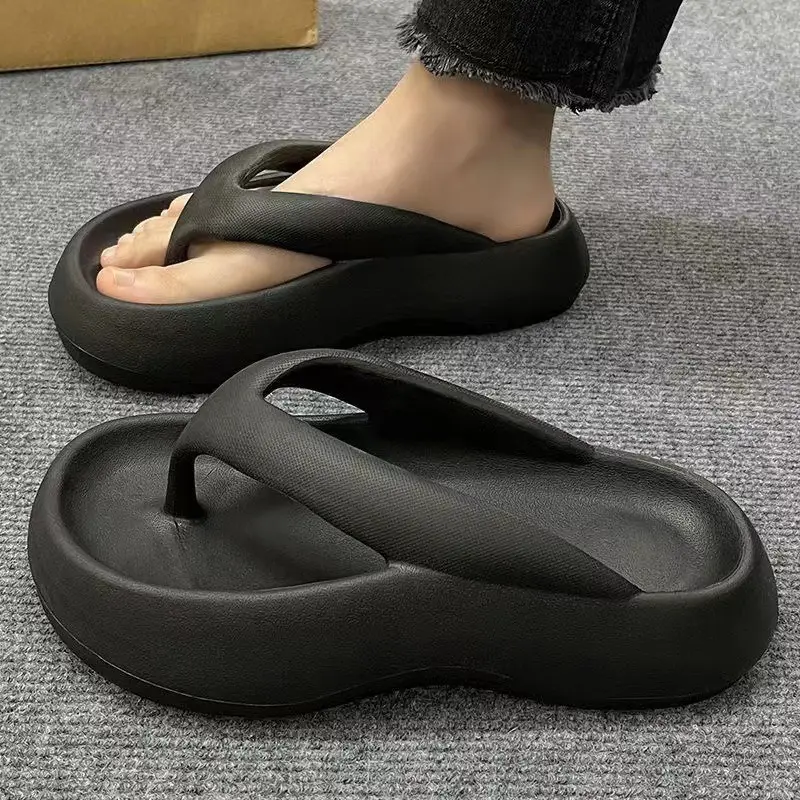 Thick-soled flip-flops ladies summer 2024 new shit-feeling non-slip flip-flops beach slippers women summer wear wholesale - Image 3