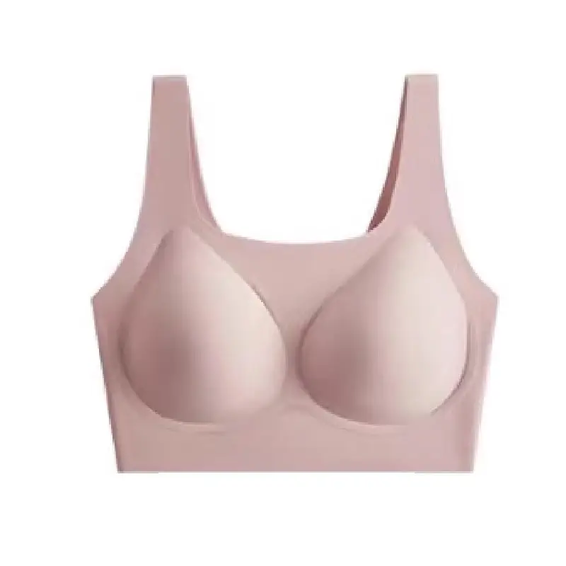 Invisible Intransparent Underwear Traceless Women's Non-rimless Push-up Vest Sports Bra No-size Beautiful Back Bra Summer