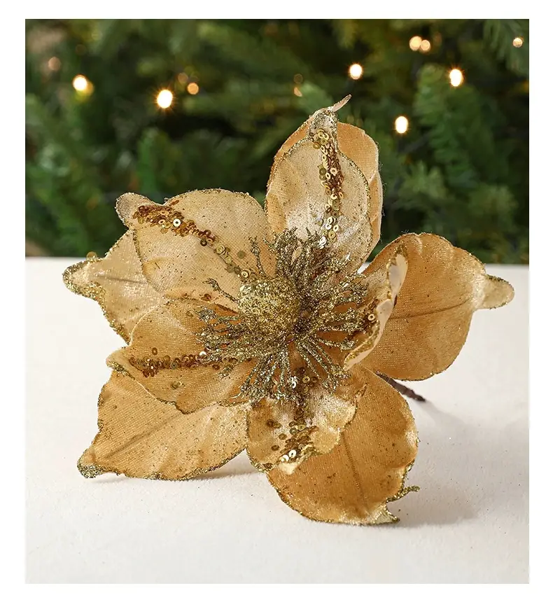 22cm White Christmas Flower Artificial Decoration — feature 4