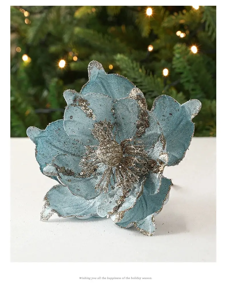 22cm White Christmas Flower Artificial Decoration — feature 7