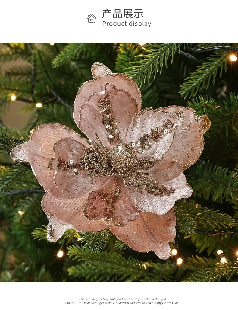 22cm White Christmas Flower Artificial Decoration — feature 9