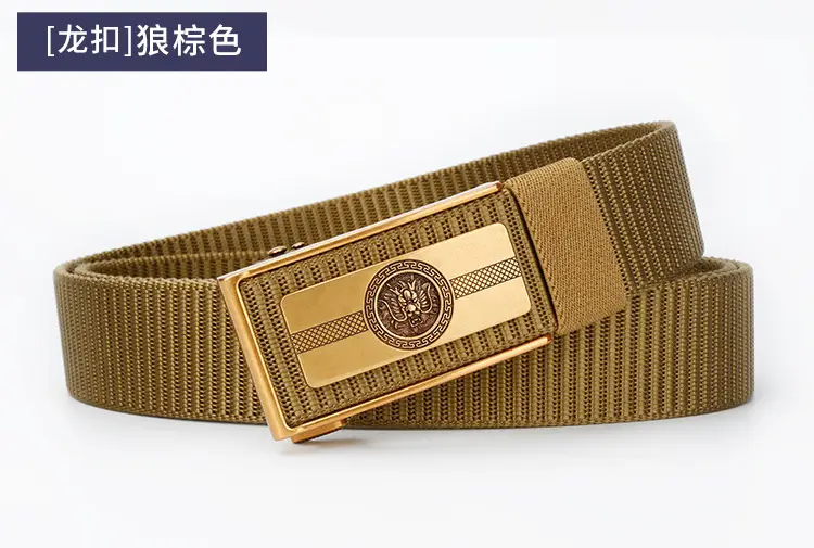 Men's Brown Leather Belt with Gold Buckle — feature 16