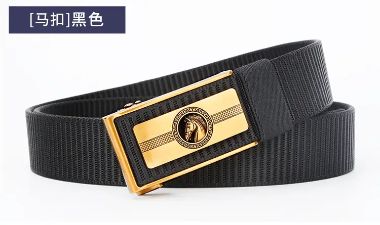 Men's Brown Leather Belt with Gold Buckle — feature 19