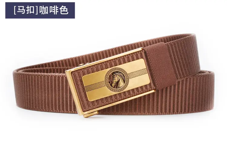Men's Brown Leather Belt with Gold Buckle — feature 20