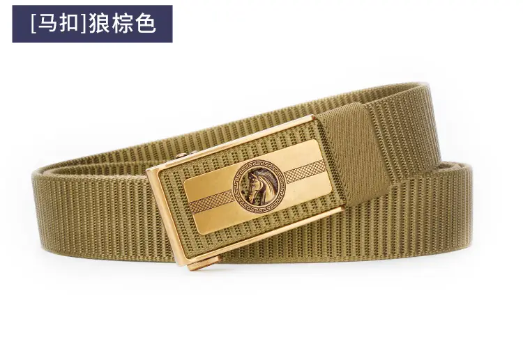 Men's Brown Leather Belt with Gold Buckle — feature 23