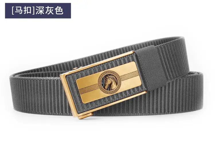 Men's Brown Leather Belt with Gold Buckle — feature 25