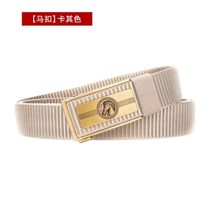 Men's Brown Leather Belt with Gold Buckle