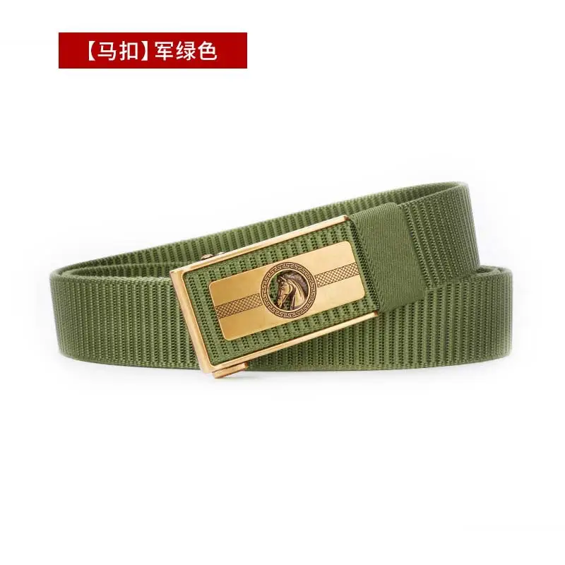 Men's Brown Leather Belt with Gold Buckle