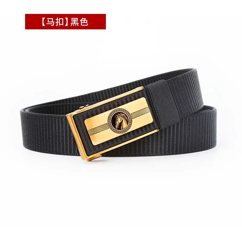 Men's Brown Leather Belt with Gold Buckle