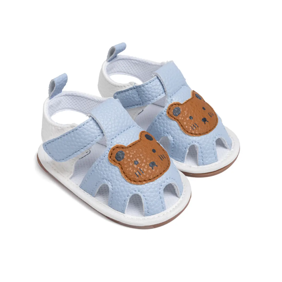 White Bear Pattern Baby Sandals Comfortable Soft Rubber Bottom