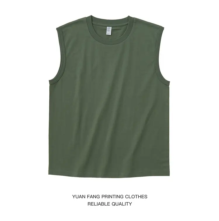 Men's Sleeveless Heavy Cotton Vest Teal — feature 14