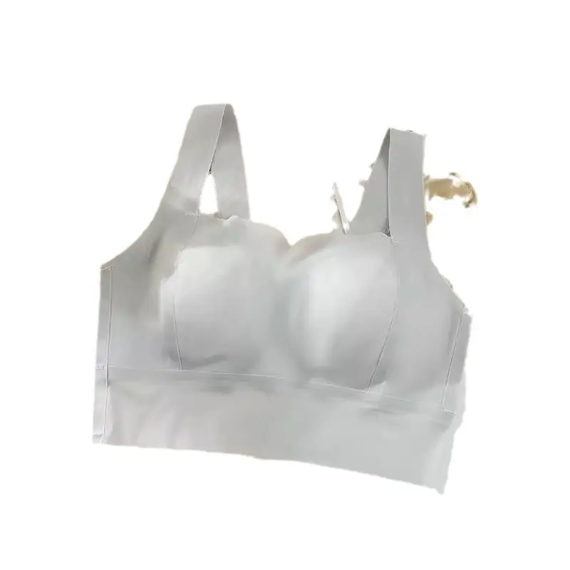 Summer Ultra-thin Cool-feeling No-trace Underwear Women's Beauty Vest-type No-steel Rings Large Chest Shown Small Breast Anti-drop Bra