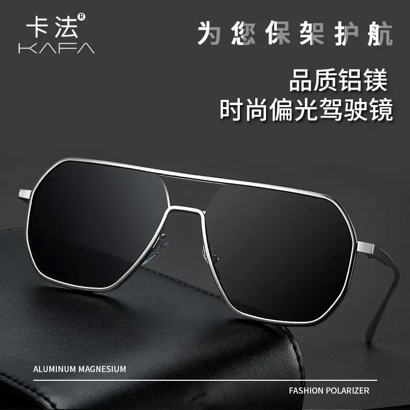 2024 Aluminum Polarized Sunglasses Black Frame Black镜片 - Image 9