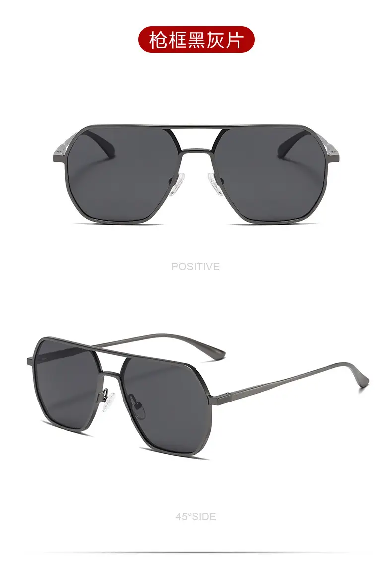 2024 Aluminum Polarized Sunglasses Black Frame Black镜片 — feature 12