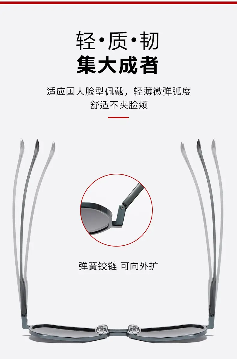 2024 Aluminum Polarized Sunglasses Black Frame Black镜片 — feature 3