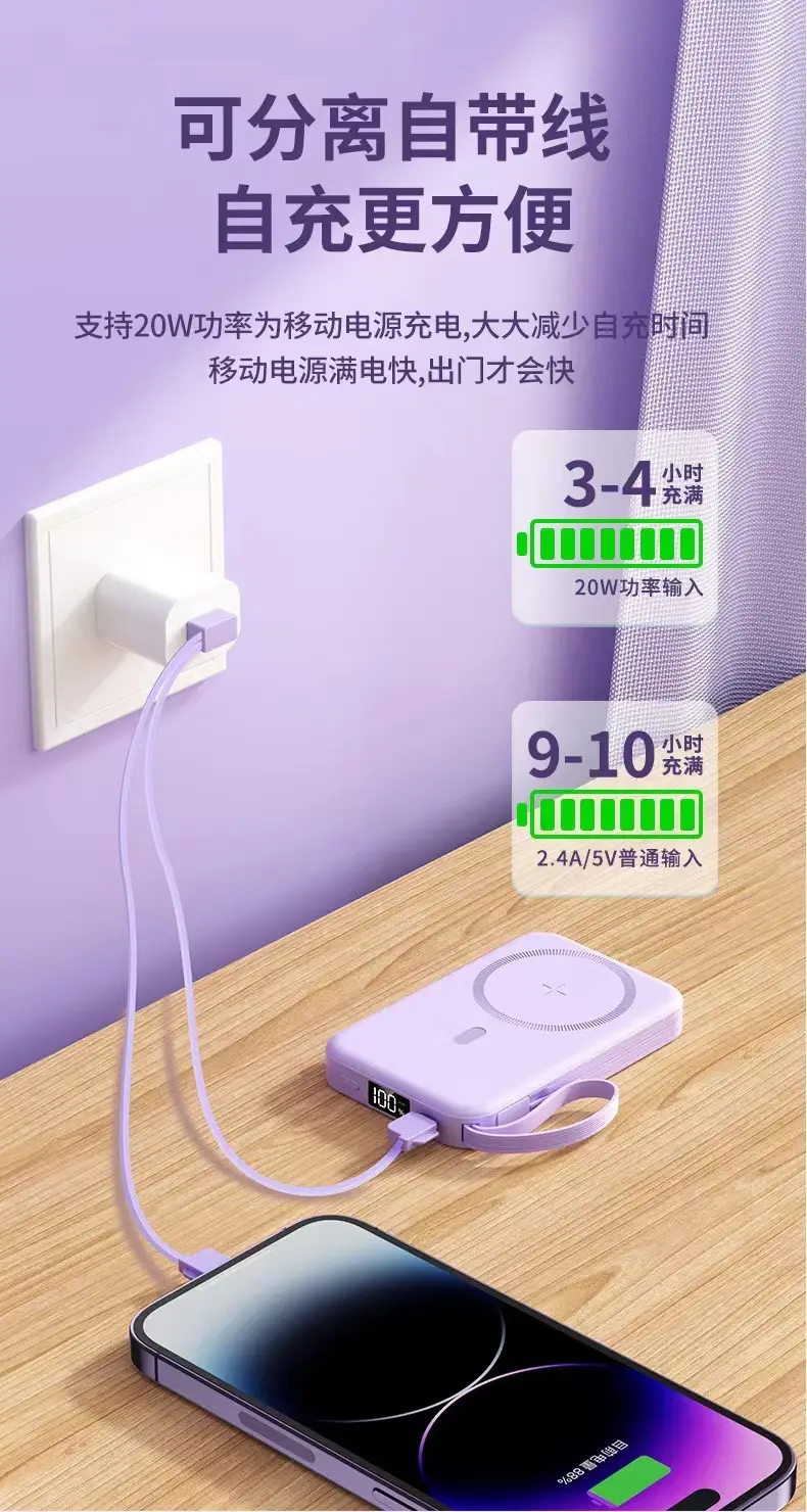 Wireless Magnetic Power Bank Magsafe Fast Charging Ultra-Thin Compact Portable with Stand Mobile Phone Power Bank Customization — feature 4