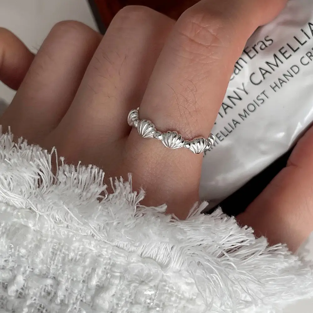 Korean New Product 925 Sterling Silver Plain Ring for Women, Light Luxury Niche Ins-Style High-End Adjustable Open Ring — feature 15