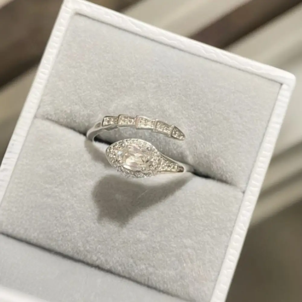 Korean New Product 925 Sterling Silver Plain Ring for Women, Light Luxury Niche Ins-Style High-End Adjustable Open Ring