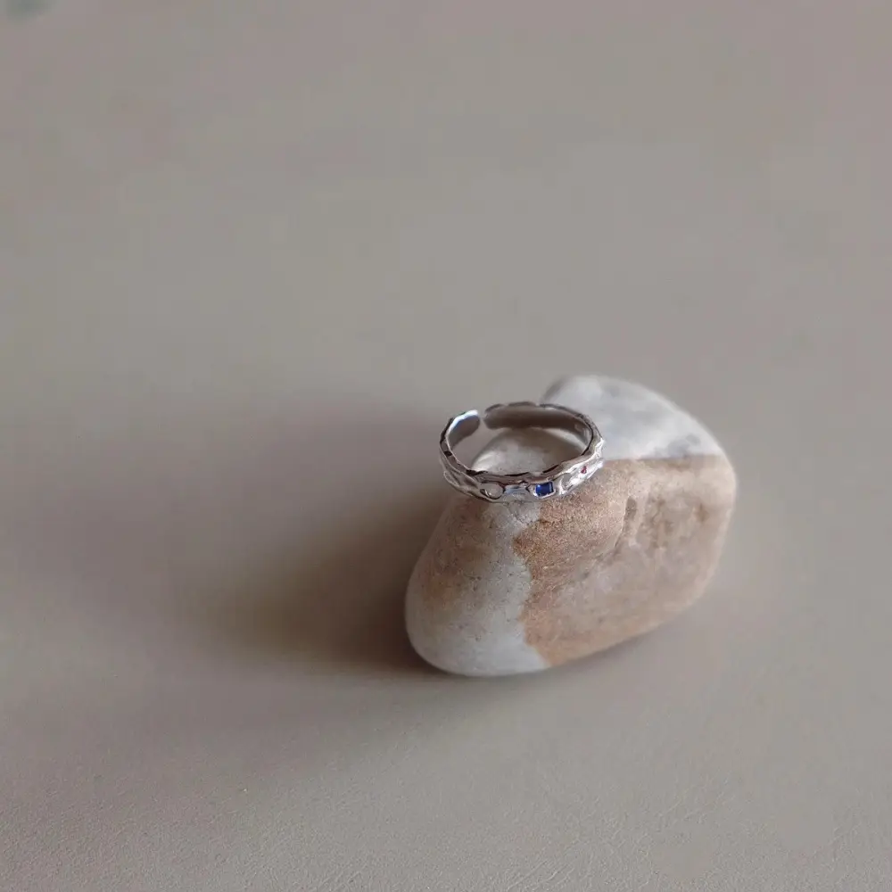 Korean New Product 925 Sterling Silver Plain Ring for Women, Light Luxury Niche Ins-Style High-End Adjustable Open Ring