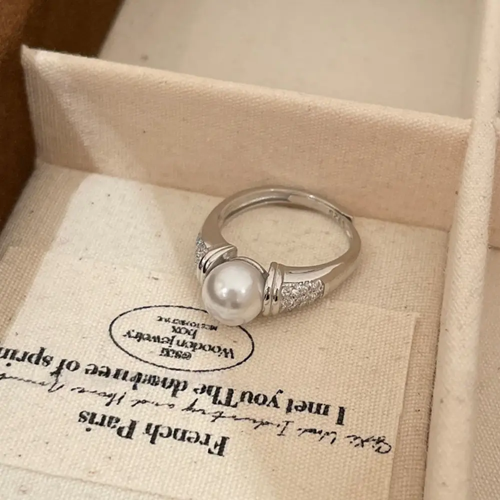 Korean New Product 925 Sterling Silver Plain Ring for Women, Light Luxury Niche Ins-Style High-End Adjustable Open Ring