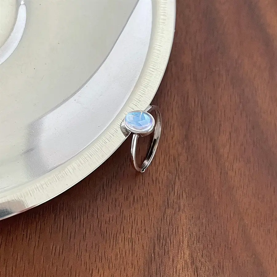 Korean New Product 925 Sterling Silver Plain Ring for Women, Light Luxury Niche Ins-Style High-End Adjustable Open Ring
