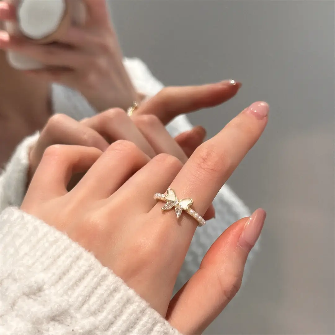 Korean New Product 925 Sterling Silver Plain Ring for Women, Light Luxury Niche Ins-Style High-End Adjustable Open Ring