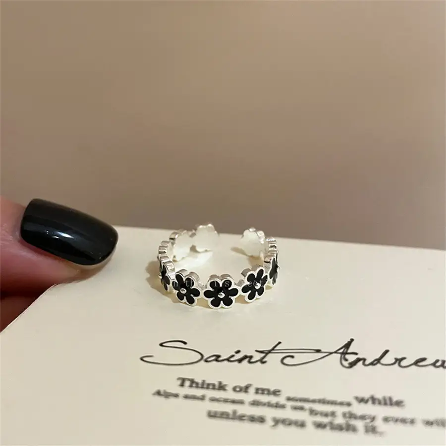 Korean New Product 925 Sterling Silver Plain Ring for Women, Light Luxury Niche Ins-Style High-End Adjustable Open Ring