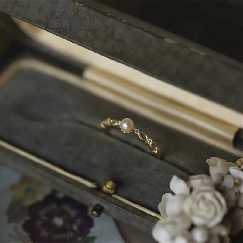 Korean New Product 925 Sterling Silver Plain Ring for Women, Light Luxury Niche Ins-Style High-End Adjustable Open Ring