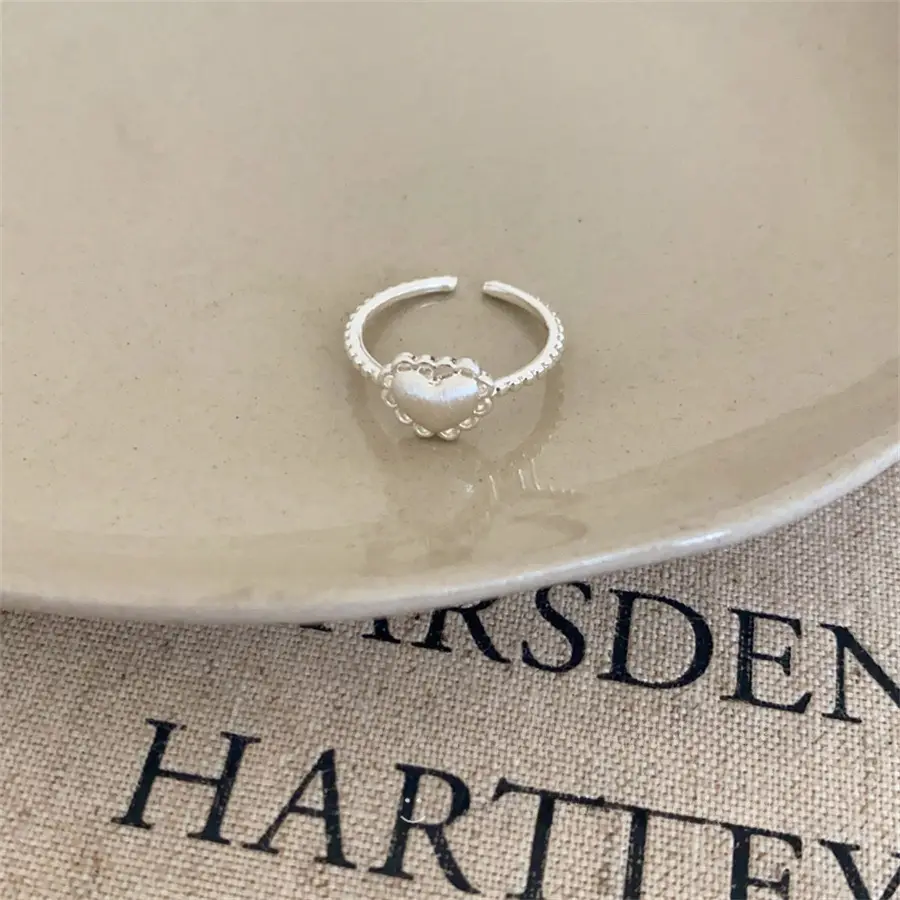 Korean New Product 925 Sterling Silver Plain Ring for Women, Light Luxury Niche Ins-Style High-End Adjustable Open Ring