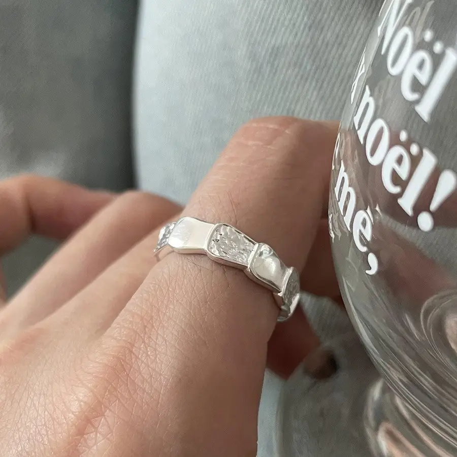 Korean New Product 925 Sterling Silver Plain Ring for Women, Light Luxury Niche Ins-Style High-End Adjustable Open Ring