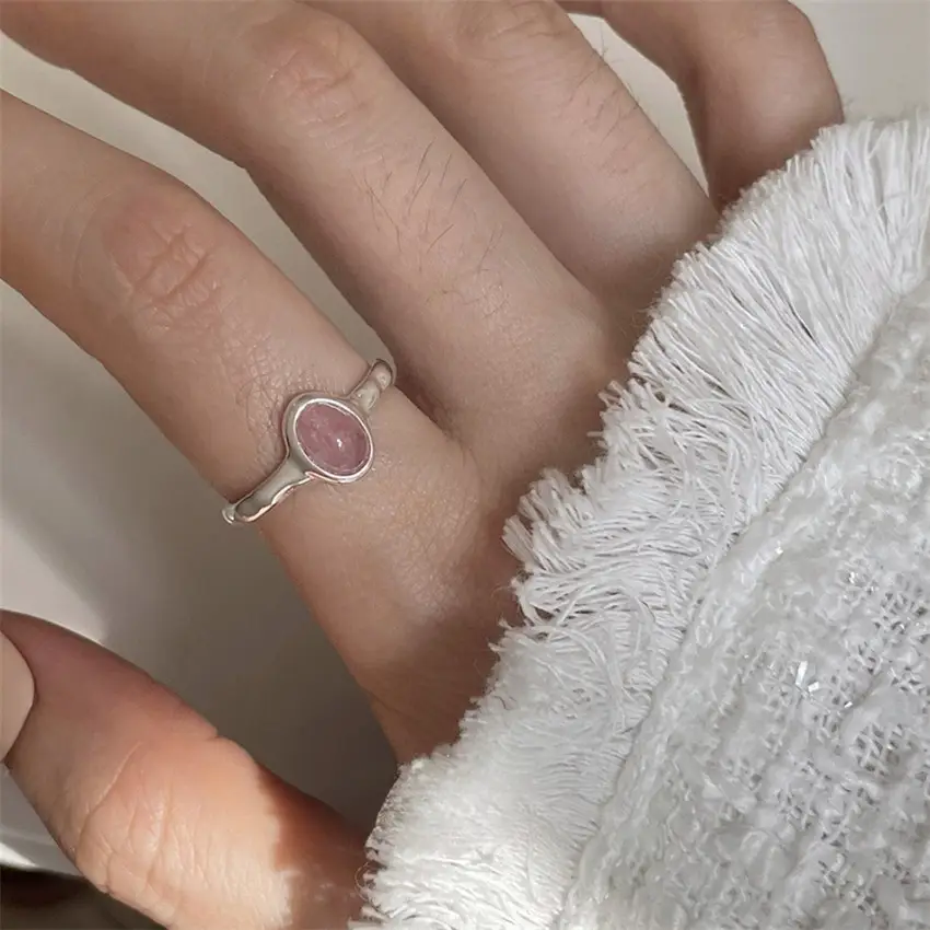 Korean New Product 925 Sterling Silver Plain Ring for Women, Light Luxury Niche Ins-Style High-End Adjustable Open Ring