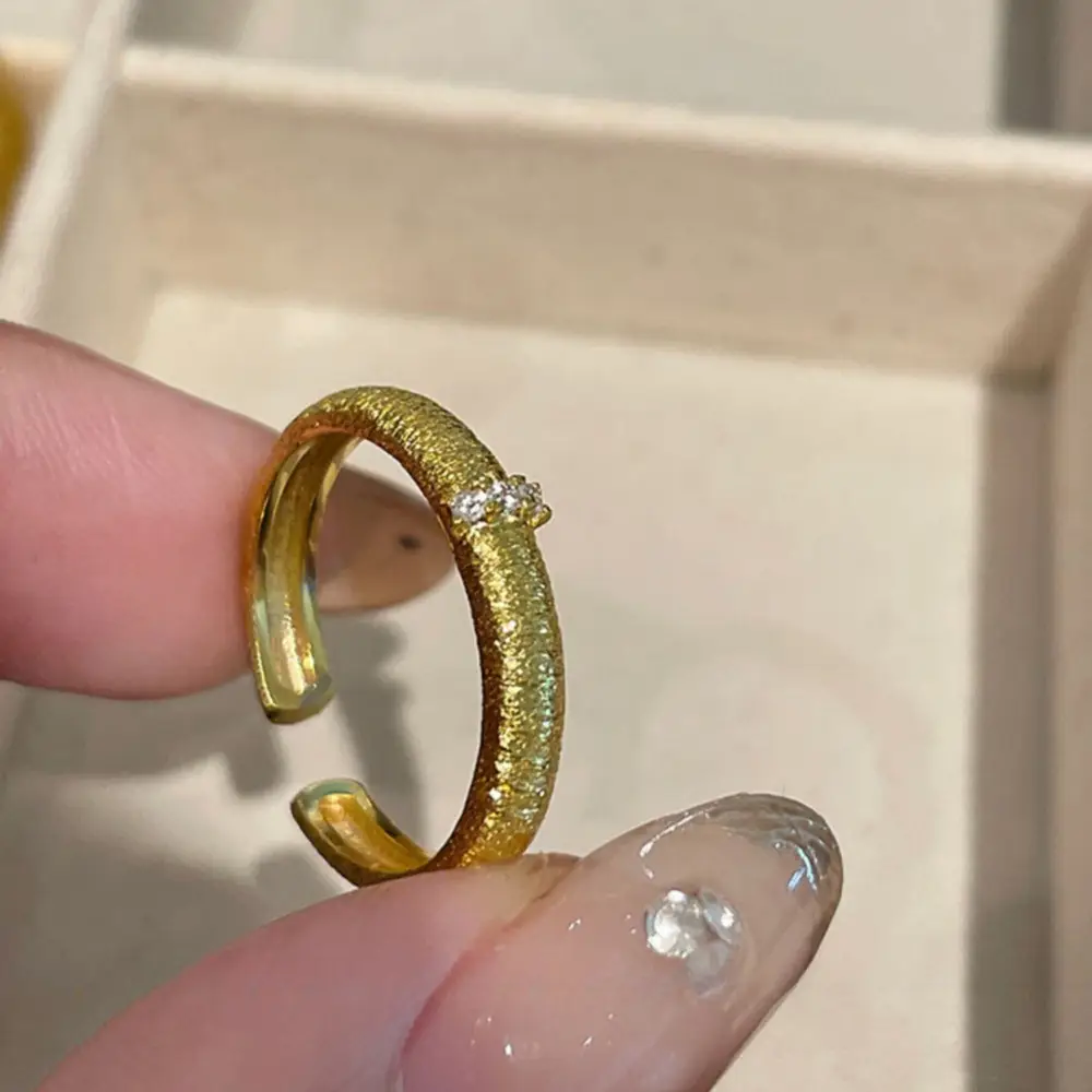 Korean New Product 925 Sterling Silver Plain Ring for Women, Light Luxury Niche Ins-Style High-End Adjustable Open Ring