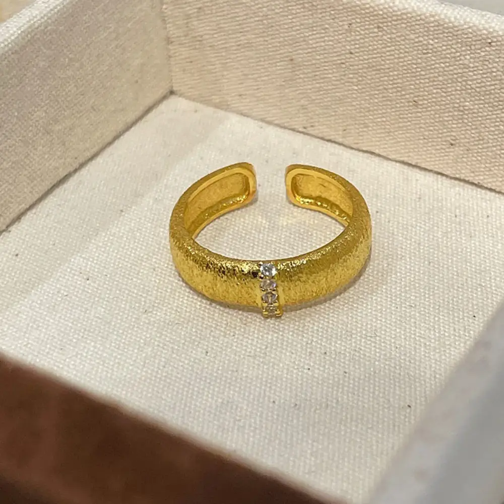 Korean New Product 925 Sterling Silver Plain Ring for Women, Light Luxury Niche Ins-Style High-End Adjustable Open Ring