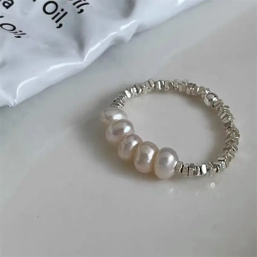 Korean New Product 925 Sterling Silver Plain Ring for Women, Light Luxury Niche Ins-Style High-End Adjustable Open Ring