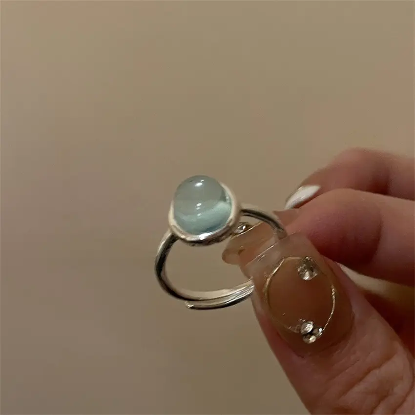 Korean New Product 925 Sterling Silver Plain Ring for Women, Light Luxury Niche Ins-Style High-End Adjustable Open Ring
