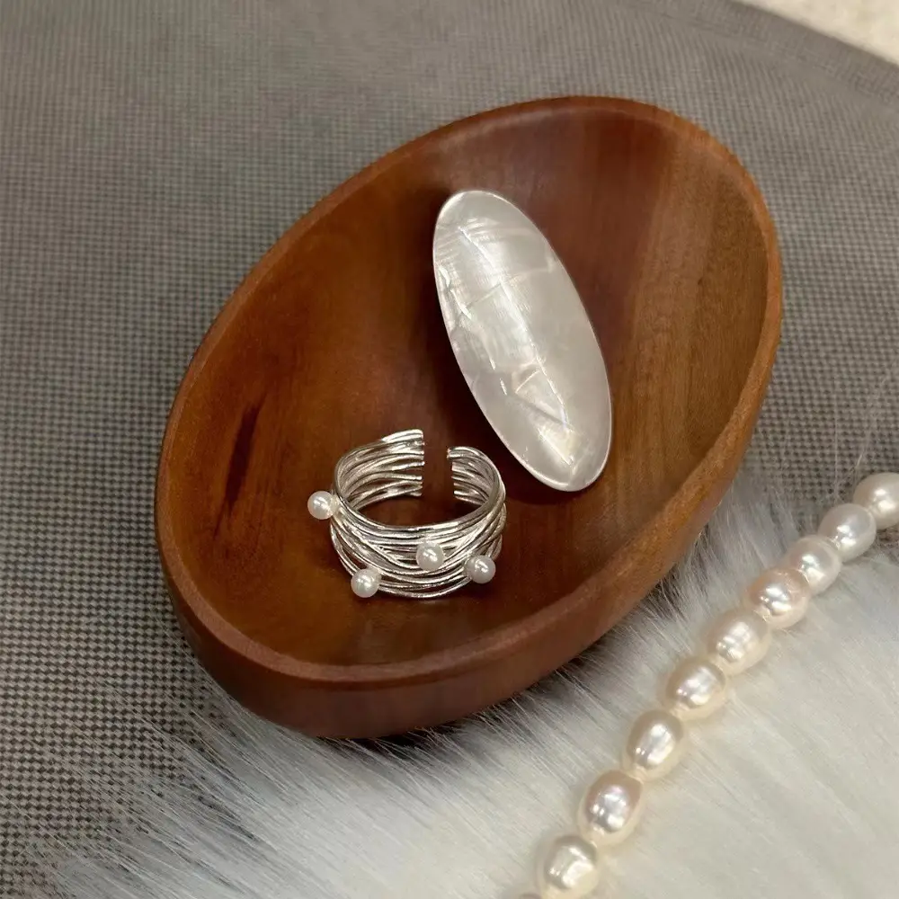Korean New Product 925 Sterling Silver Plain Ring for Women, Light Luxury Niche Ins-Style High-End Adjustable Open Ring