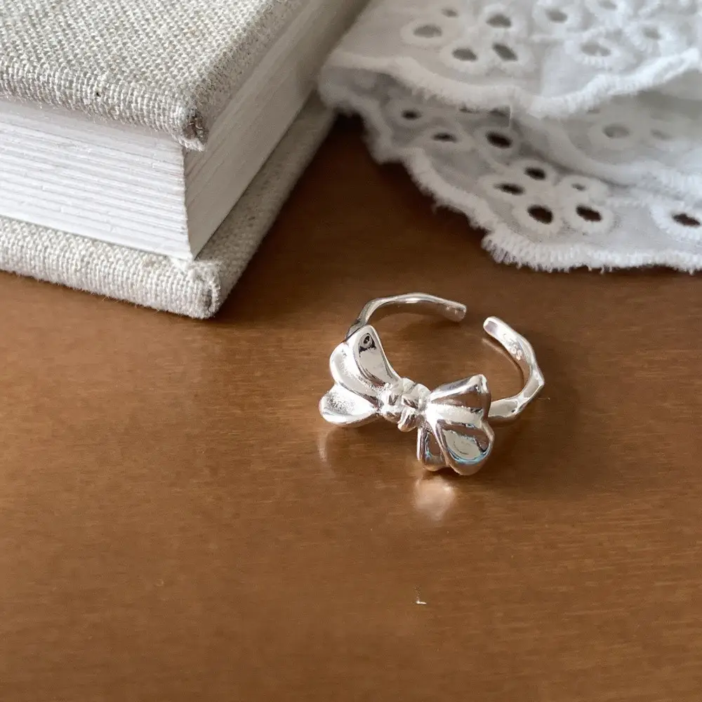 Korean New Product 925 Sterling Silver Plain Ring for Women, Light Luxury Niche Ins-Style High-End Adjustable Open Ring