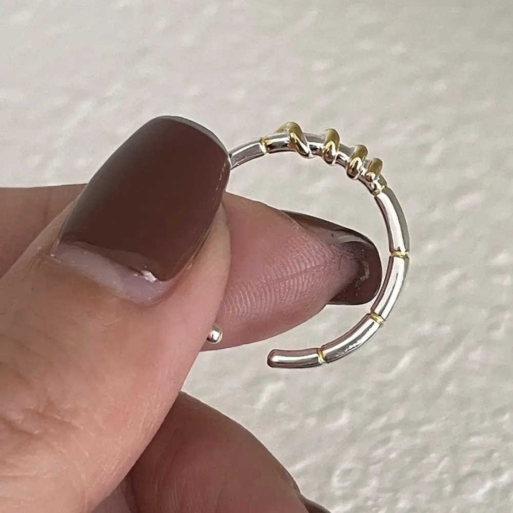 Korean New Product 925 Sterling Silver Plain Ring for Women, Light Luxury Niche Ins-Style High-End Adjustable Open Ring