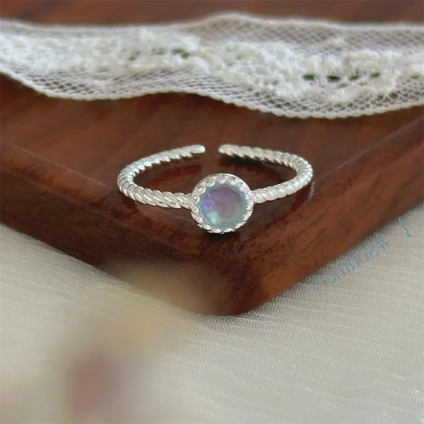 Korean New Product 925 Sterling Silver Plain Ring for Women, Light Luxury Niche Ins-Style High-End Adjustable Open Ring