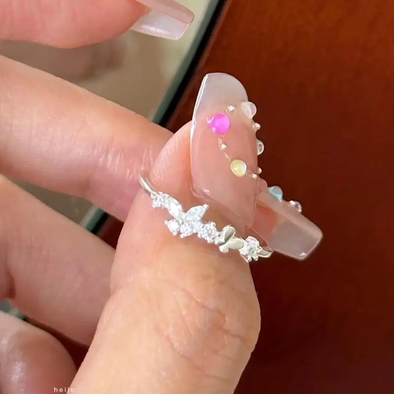Korean New Product 925 Sterling Silver Plain Ring for Women, Light Luxury Niche Ins-Style High-End Adjustable Open Ring