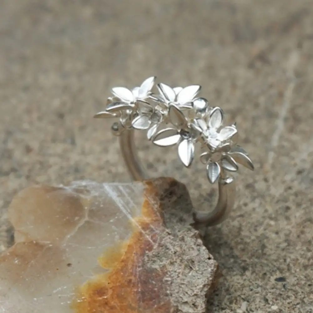 Korean New Product 925 Sterling Silver Plain Ring for Women, Light Luxury Niche Ins-Style High-End Adjustable Open Ring