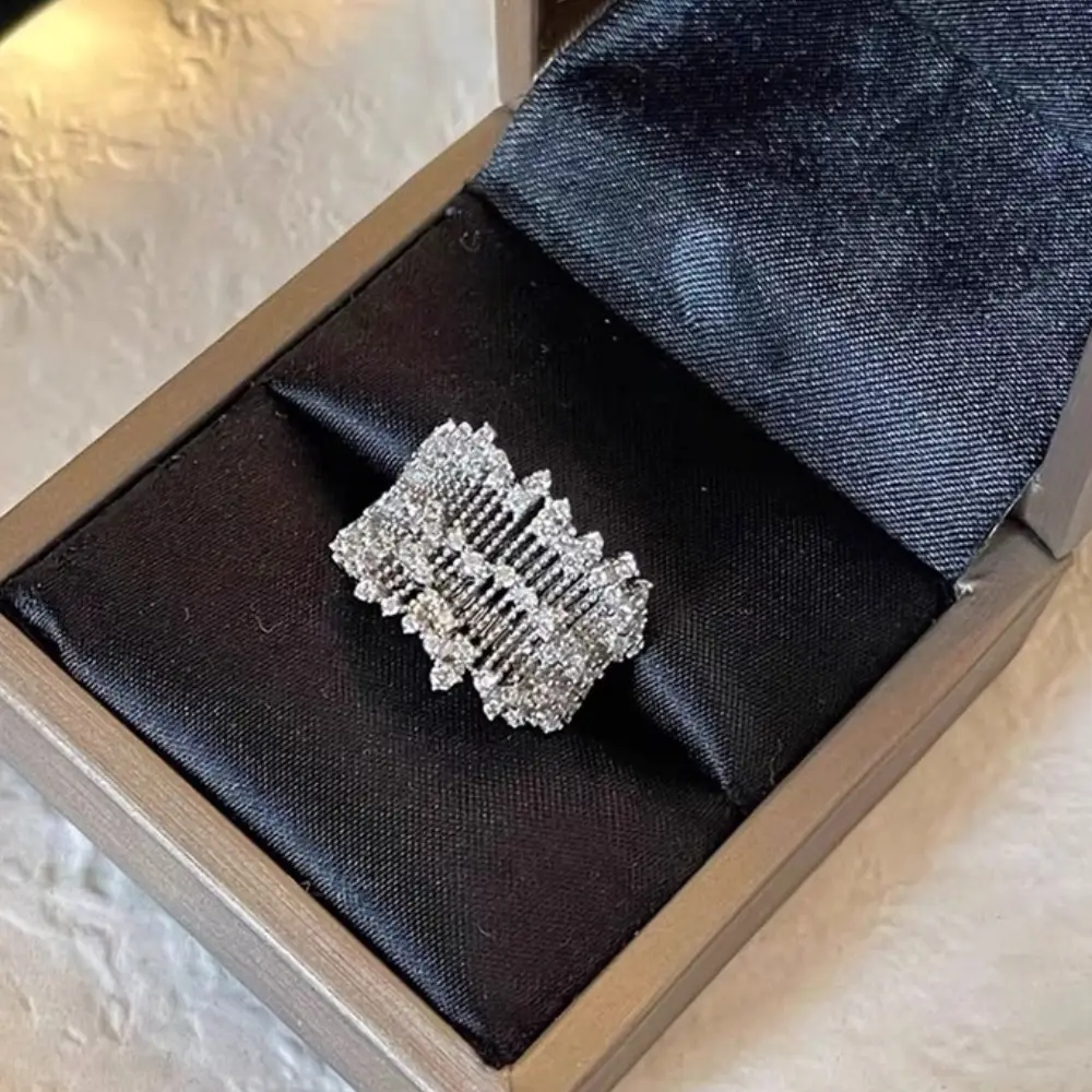 Korean New Product 925 Sterling Silver Plain Ring for Women, Light Luxury Niche Ins-Style High-End Adjustable Open Ring
